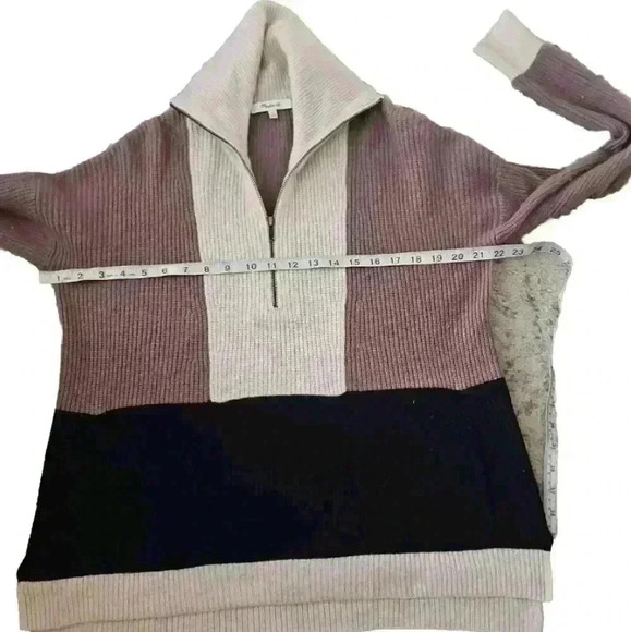 Madewell Womens Glenbrook Half-Zip Pullover Sweater in Colorblock XS - Picture 11 of 12